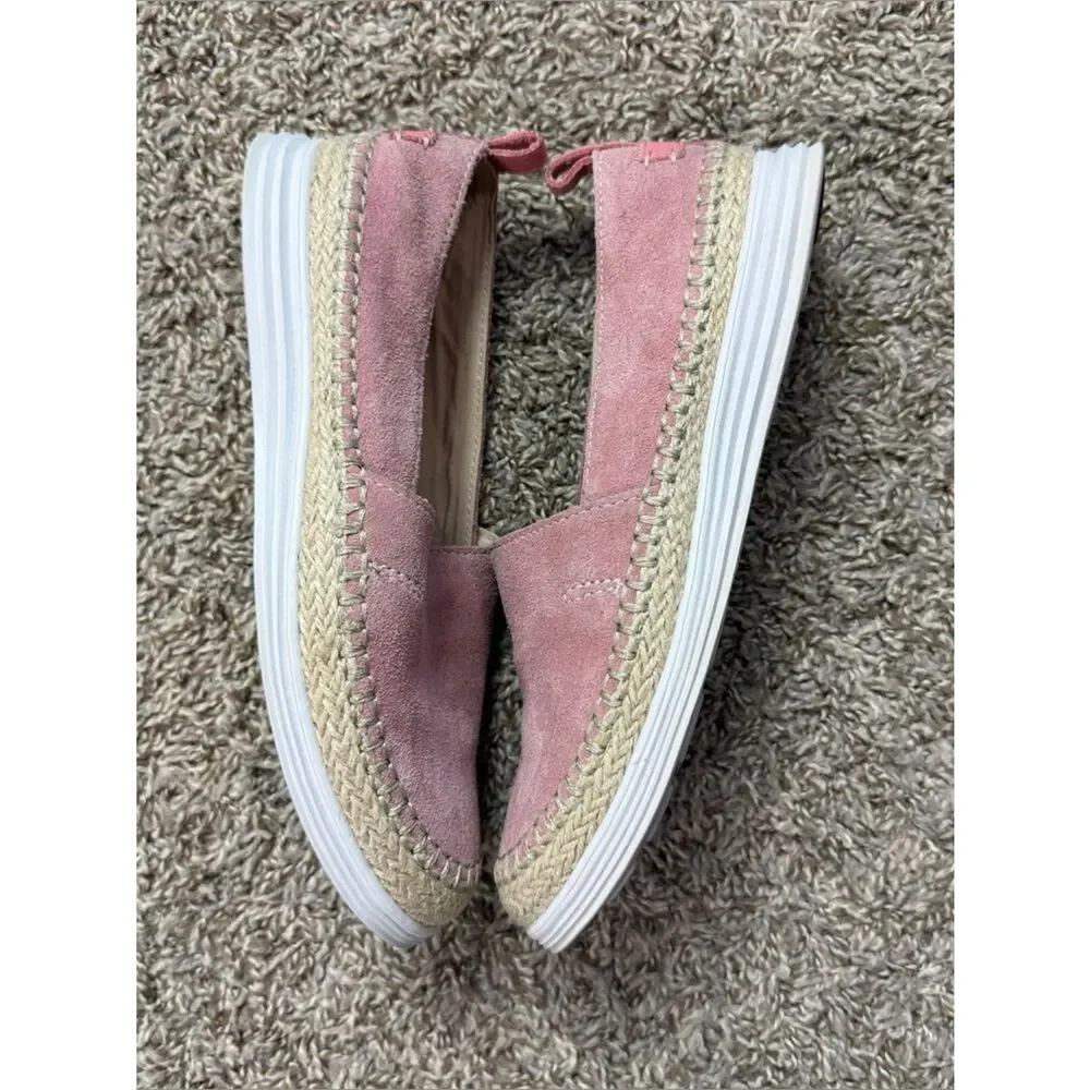 Cole Haan Pink Slip-On Suede Espadrille Flats